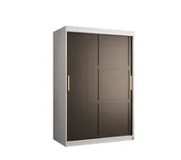 Skriňa s posuvnými dverami na oblečenie s tyčami Ramiro 1 120 cm Biela Čierna