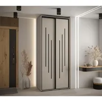 Skriňa s posuvnými dverami vysoká Dakota 8 120 hĺbka 60 cm výška 235,2 cm Sivá Čierna
