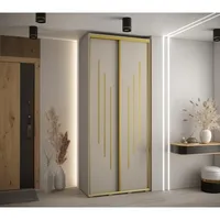 Skriňa s posuvnými dverami vysoká Dakota 8 120 hĺbka 60 cm výška 235,2 cm Sivá Žltá