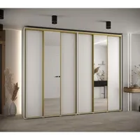 Skriňa s posuvnými dverami so zrkadlom vysoká Davos 3 300 hĺbka 45 cm Biela