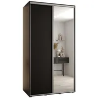 Posuvná skriňa so zrkadlom vysoká Davos 3 130 hĺbka 60 cm Čierna