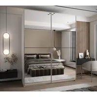 Skriňa s posuvnými dverami Lux 2 200 Biela Čierna