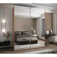 Skriňa s posuvnými dverami Lux 2 200 Svetlohnedé drevo Biela