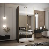 Skriňa s posuvnými dverami Lux 2 110 Biela Čierna