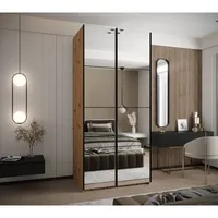 Skriňa s posuvnými dverami Lux 2 110 Svetlohnedé drevo Čierna