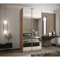 Skriňa s posuvnými dverami Lux 2 110 Svetlohnedé drevo Čierna