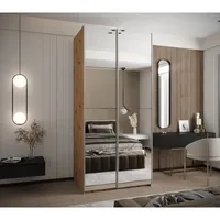 Skriňa s posuvnými dverami Lux 2 110 Svetlohnedé drevo Sivá