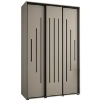 Posuvná skriňa vysoká Dakota 12 160 hĺbka 60 cm výška 235,2 cm Sivá Čierna