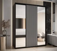 Skriňa s posuvnými dverami so zrkadlom Sapporo 2 200 cm 60 cm Biela Čierna