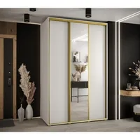 Skriňa s posuvnými dverami so zrkadlom vysoká Davos 3 160 hĺbka 60 cm Biela