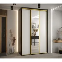 Skriňa s posuvnými dverami so zrkadlom vysoká Davos 3 160 hĺbka 60 cm Biela Čierna