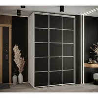 Posuvná skriňa Davos 4 150 60 cm hĺbky Biela Čierna