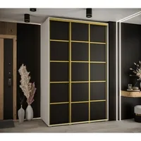 Posuvná skriňa Davos 4 150 60 cm hĺbky Biela Čierna
