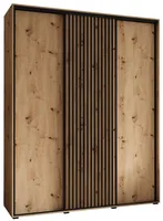Skriňa s posuvnými dverami Sapporo 1 190 cm 45 cm Svetlohnedé drevo Čierna