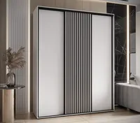 Skriňa s posuvnými dverami Sapporo 1 190 cm 45 cm Biela Čierna
