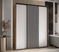 Skriňa s posuvnými dverami Sapporo 1 190 cm 45 cm Svetlohnedé drevo Biela