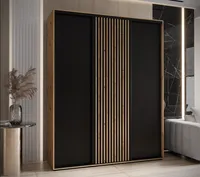 Skriňa s posuvnými dverami Sapporo 1 190 cm 45 cm Drevo tmavohnedé Čierna