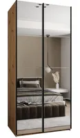 Skriňa s posuvnými dverami Lux 2 120 Svetlohnedé drevo Biela Čierna