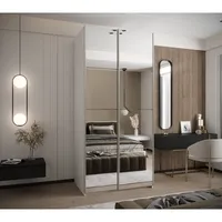 Skriňa s posuvnými dverami Lux 2 120 Svetlohnedé drevo Biela Sivá
