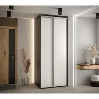 Posuvná skriňa Davos 1 120 cm 60 cm hĺbky Biela Čierna