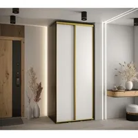 Posuvná skriňa Davos 1 120 cm 60 cm hĺbky Biela Čierna