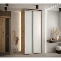 Posuvná skriňa Davos 1 120 cm 60 cm hĺbky Svetlohnedé drevo Biela