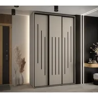 Skriňa s posuvnými dverami vysoká Dakota 8 160 hĺbka 60 cm výška 235,2 cm Sivá Čierna