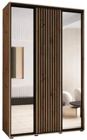 Skriňa s posuvnými dverami so zrkadlom Sapporo 2 170 cm 60 cm Svetlohnedé drevo Čierna