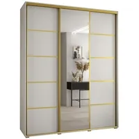 Skriňa s posuvnými dverami so zrkadlom Cannes 5 190 cm 45 cm hĺbky Biela