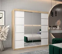 Skriňa s posuvnými dverami Verona 4 200 Svetlohnedé drevo Biela