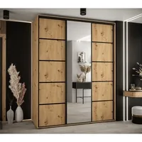 Skriňa s posuvnými dverami so zrkadlom Cannes 5 190 cm 60 cm hĺbky Svetlohnedé drevo