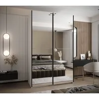 Skriňa s posuvnými dverami Lux 2 160 Biela Čierna