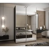 Skriňa s posuvnými dverami Lux 2 160 Svetlohnedé drevo Čierna