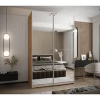 Skriňa s posuvnými dverami Lux 2 160 Svetlohnedé drevo Biela