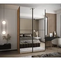 Skriňa s posuvnými dverami Lux 2 160 Svetlohnedé drevo Čierna