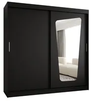 Skriňa s posuvnými dverami so zrkadlom Moka 200 cm Čierna