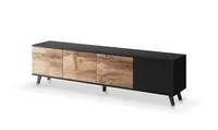 TV stolík 200 Random Svetlohnedé drevo Čierna