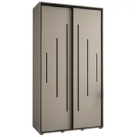 Skriňa s posuvnými dverami vysoká Dakota 12 130 hĺbka 45 cm výška 235,2 cm Sivá Čierna