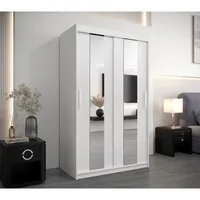 Skriňa s posuvnými dverami so zrkadlom Pole 120 Biela