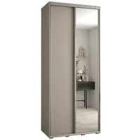 Skriňa s posuvnými dverami so zrkadlom Dakota 3 120 cm 45 cm hĺbky Sivá