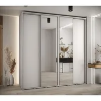 Skriňa s posuvnými dverami so zrkadlom vysoká Davos 3 230 hĺbka 60 cm Biela