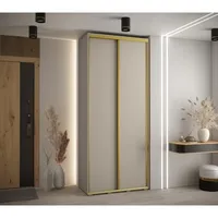 Skriňa s posuvnými dverami Dakota 1 120 cm 45 cm hĺbky Sivá Žltá
