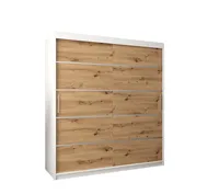 Posuvná skriňa Verona 1 180 cm Svetlohnedé drevo Biela