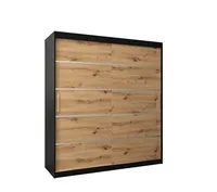 Posuvná skriňa Verona 1 180 cm Svetlohnedé drevo Čierna