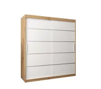 Posuvná skriňa Verona 1 180 cm Svetlohnedé drevo Biela