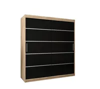 Posuvná skriňa Verona 1 180 cm Svetlohnedé drevo Čierna