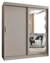 Skriňa s posuvnými dverami so zrkadlom Spoti 180 cm Sivá