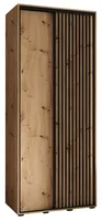 Skriňa s posuvnými dverami Sapporo 1 120 cm 45 cm Svetlohnedé drevo Čierna