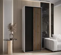 Skriňa s posuvnými dverami Sapporo 1 120 cm 45 cm Drevo tmavohnedé Biela Čierna