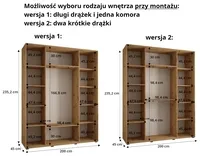 Skriňa s posuvnými dverami so zrkadlom vysoká Davos 3 200 hĺbka 45 cm Biela